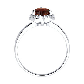 Кольцо SOKOLOV - Серебро 925, Гранат, Фианит (арт. 92014437)