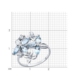 Кольцо Diamant - Серебро 925, Топаз, Фианит (арт. 94-310-02061-3)