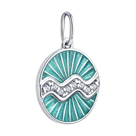 Подвеска Diamant - Серебро 925, Фианит, Эмаль (арт. 94-130-00010-1)