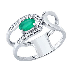 Кольцо SOKOLOV - Серебро 925, Агат, Фианит (арт. 92014837)