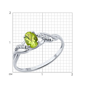 Кольцо Diamant - Серебро 925, Фианит, Хризолит (арт. 94-310-00177-2)