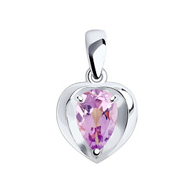 Подвеска Diamant - Серебро 925, Аметист (арт. 94-330-00761-2)