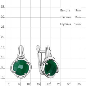 Серьги Аквамарин - Серебро 925, Агат (арт. 45027309.5)