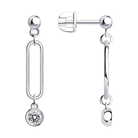 Серьги SOKOLOV - Серебро 925, Фианит (арт. 94026040)