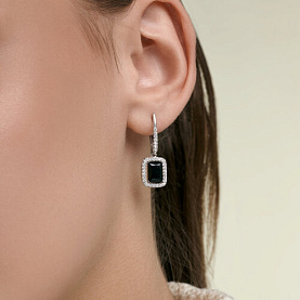 Серьги SOKOLOV - Серебро 925, Агат, Фианит (арт. 92025393)