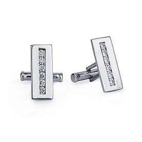 Запонки Platinum Lab. - Платина 950, Бриллиант (арт. ПЗ-021-01)