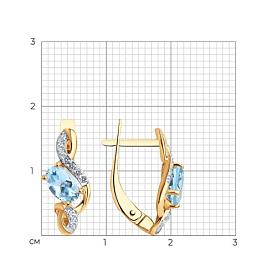 Серьги SOKOLOV - Золото 375, Топаз, Фианит (арт. 37728309)