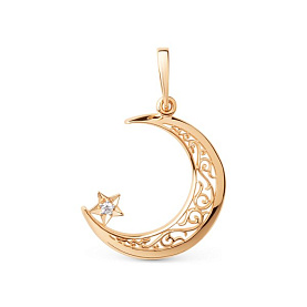 Подвеска ЮФ Династия - Золото 585, Фианит (арт. 106338-1102)