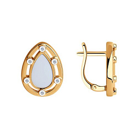 Серьги Diamant - Серебро 925, Фианит, Эмаль (арт. 93-120-01592-1)