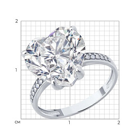 Кольцо SOKOLOV - Серебро 925, Фианит (арт. 94014425)