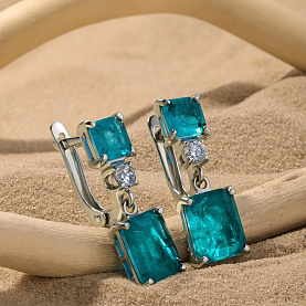 Серьги Talant - Серебро 925, Горный хрусталь, Фианит (арт. 14-72-0П01-15365)