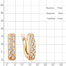 Серьги Аквамарин - Серебро 925, Фианит (арт. 400907А.6)