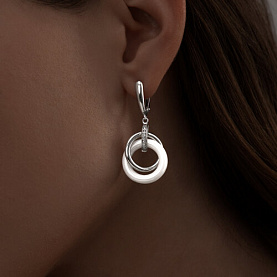 Серьги SOKOLOV - Серебро 925, Керамика, Фианит (арт. 94025854)