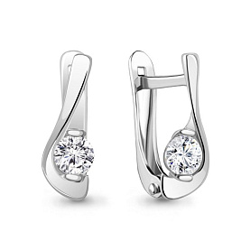 Серьги Аквамарин - Серебро 925, Фианит (арт. 49361А.5)