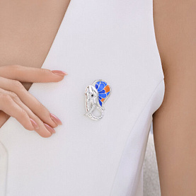 Брошь Diamant - Серебро 925, Фианит, Эмаль (арт. 94-140-00031-1)