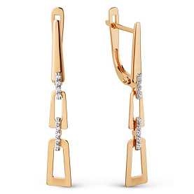 Серьги ЮФ Династия - Золото 375, Фианит (арт. 501382-5102)