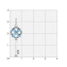 Подвеска SOKOLOV - Золото 585, Топаз, Фианит (арт. 732939-3)