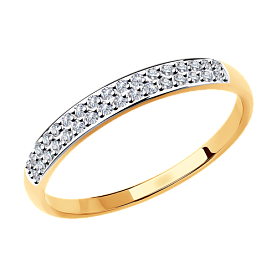 Кольцо SOKOLOV - Золото 375, Фианит (арт. 018353-4)