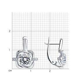 Серьги SOKOLOV - Серебро 925, Фианит (арт. 94023004)