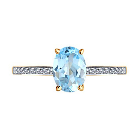 Кольцо SOKOLOV - Золото 585, Топаз, Фианит (арт. 716692)