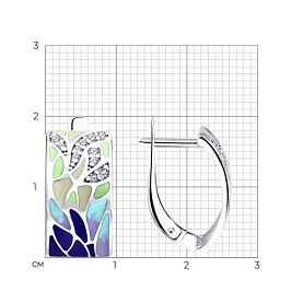 Серьги SOKOLOV - Серебро 925, Фианит, Эмаль (арт. 94022633)