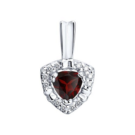 Подвеска SOKOLOV - Серебро 925, Гранат, Фианит (арт. 92030894)