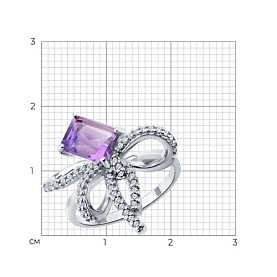 Кольцо SOKOLOV - Серебро 925, Аметист, Фианит (арт. 92014899)