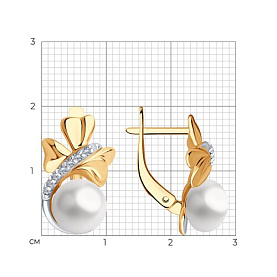 Серьги SOKOLOV - Серебро 925, Жемчуг культивированный, Фианит (арт. 92025296)