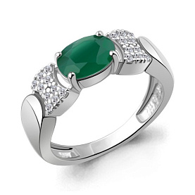 Кольцо Аквамарин - Серебро 925, Агат, Фианит (арт. 65027809А.5)