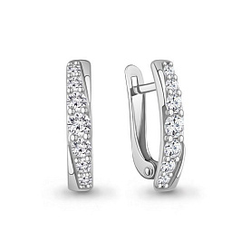 Серьги Аквамарин - Серебро 925, Фианит (арт. 400612А.5)