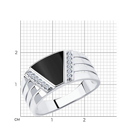 Кольцо SOKOLOV - Серебро 925, Фианит, Эмаль (арт. 94012005)