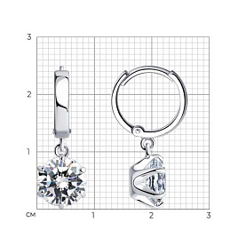 Серьги SOKOLOV - Серебро 925, Swarovski (арт. 89020151)