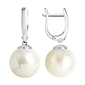Серьги SOKOLOV - Серебро 925, Жемчуг имитация (арт. 94022197)