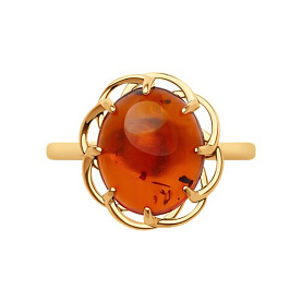 Кольцо SOKOLOV - Серебро 925, Янтарь (арт. 83010198)