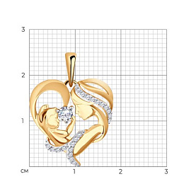 Подвеска SOKOLOV - Золото 585, Фианит (арт. 034941)