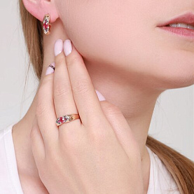 Серьги SOKOLOV - Золото 585, Рубин (арт. 4020380)