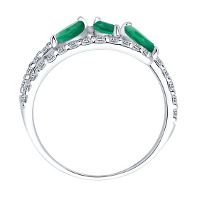 Кольцо SOKOLOV - Серебро 925, Агат, Фианит (арт. 92014532)