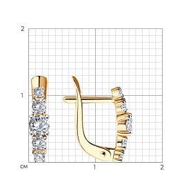 Серьги SOKOLOV - Золото 585, Фианит (арт. 027452)