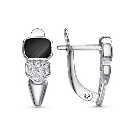 Серьги Красная пресня - Серебро 925, Фианит (арт. 33814792Д1)