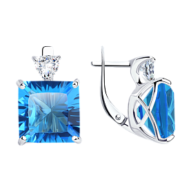 Серьги Diamant - Серебро 925, Алпанит, Фианит (арт. 94-120-01029-1)