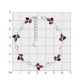 Браслет SOKOLOV - Серебро 925, Гранат (арт. 92050122)