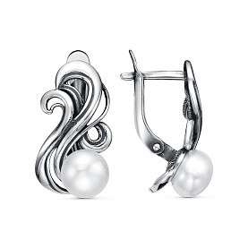 Серьги Красная пресня - Серебро 925, Жемчуг культивированный (арт. 33316876)