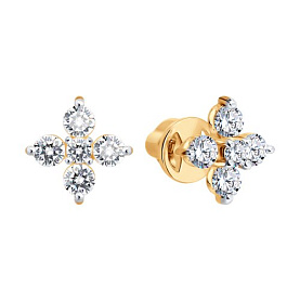 Серьги SOKOLOV - Золото 585, Фианит (арт. 0200938)