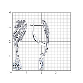 Серьги SOKOLOV - Серебро 925, Фианит (арт. 94025020)