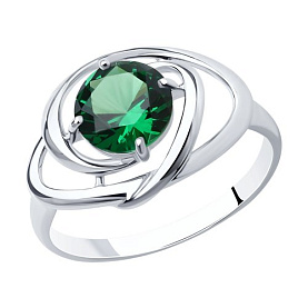Кольцо SOKOLOV - Серебро 925, Синтетический изумруд (арт. 92011972)