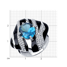 Кольцо Diamant - Серебро 925, Синтетический ситалл , Фианит, Эмаль (арт. 94-310-01606-1)