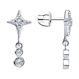 Серьги SOKOLOV - Серебро 925, Фианит (арт. 94025768)