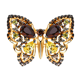 Брошь SOKOLOV - Серебро 925, Фианит (арт. 93040020)