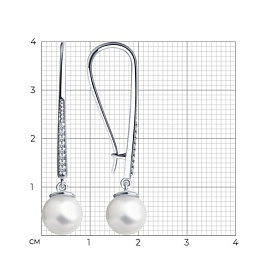 Серьги SOKOLOV - Серебро 925, Жемчуг имитация, Фианит (арт. 94022212)