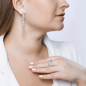 Серьги SOKOLOV - Серебро 925, Фианит (арт. 94022375)